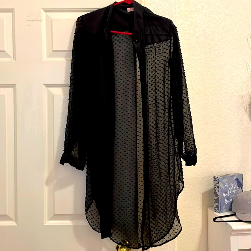 AP button up swim suit cover up